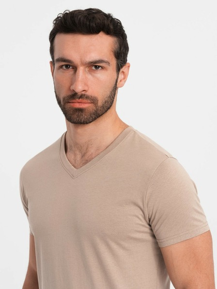 Ombre Clothing Tricou bărbătesc de bază din bumbac gri cu gât rotund Ombre Clothing