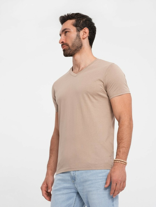 Ombre Clothing Tricou bărbătesc de bază din bumbac gri cu gât rotund Ombre Clothing