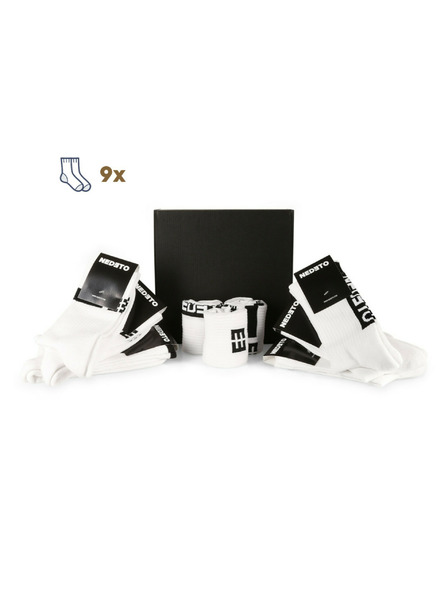 Nedeto Set de nouă - șosete Nedeto sport înalte albe