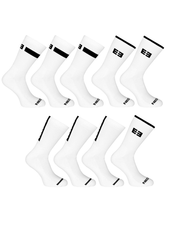 Nedeto Set de nouă - șosete Nedeto sport înalte albe