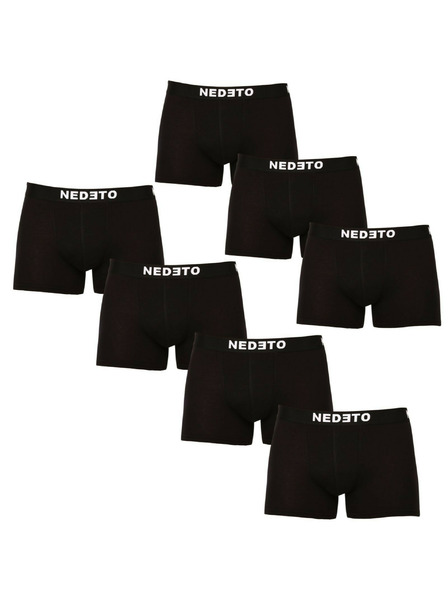 Nedeto Set de șapte - boxeri Nedeto negri pentru bărbați