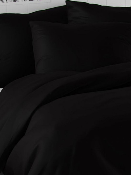 Kvalitex LUXURY COLLECTION Lenjerie de pat din satin francez 1+2, 240x200, 70x90cm negru
