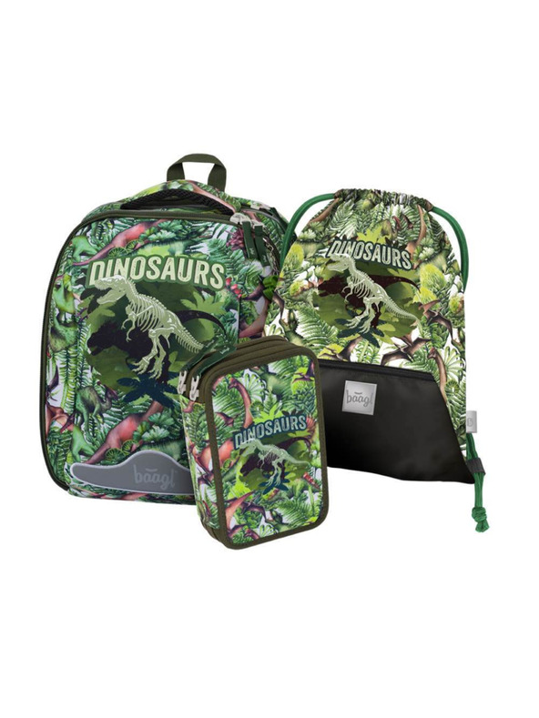 BAAGL  BAAGL 3 SET Shelly Dinosaurs: ghiozdan, penar și pungă