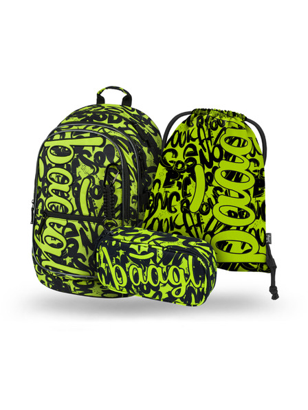 BAAGL  BAAGL SET 3 Core Lime: rucsac, penar, sac