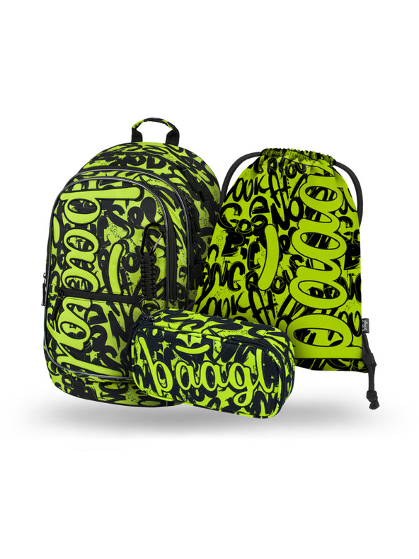 BAAGL  BAAGL SET 3 Core Lime: rucsac, penar, sac