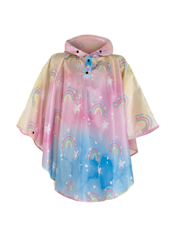 BAAGL  BAAGL Pelerină de ploaie tip poncho pentru exterior Unicorn, mărimea S (110-130 cm)