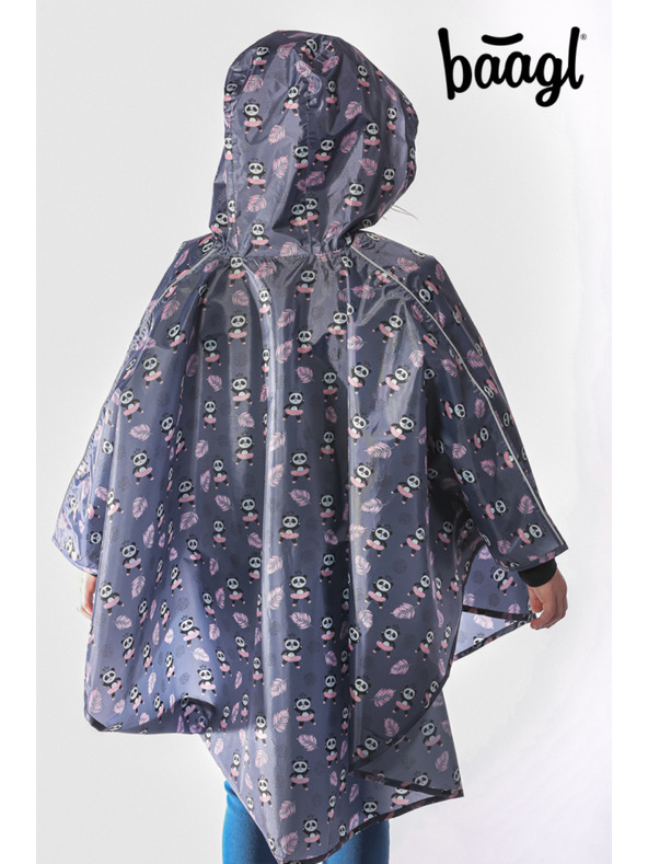 BAAGL  BAAGL Pelerină de ploaie tip poncho pentru exterior Panda, mărimea S (110-130 cm)