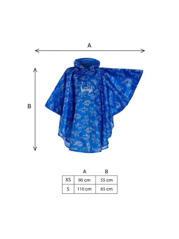 BAAGL  BAAGL Pelerină de ploaie tip poncho pentru exterior Dino, mărimea S (110-130 cm)