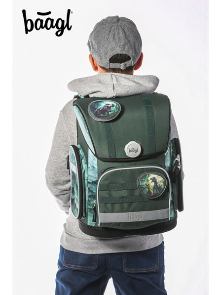 BAAGL  BAAGL SET 3 Ergonomic Dino: ghiozdan, penar, sac