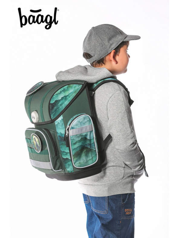 BAAGL  BAAGL SET 3 Ergonomic Dino: ghiozdan, penar, sac