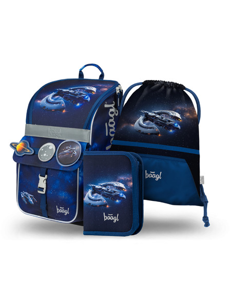 BAAGL  BAAGL SET 3 Zippy Navă Spațială: ghiozdan, penar, sac