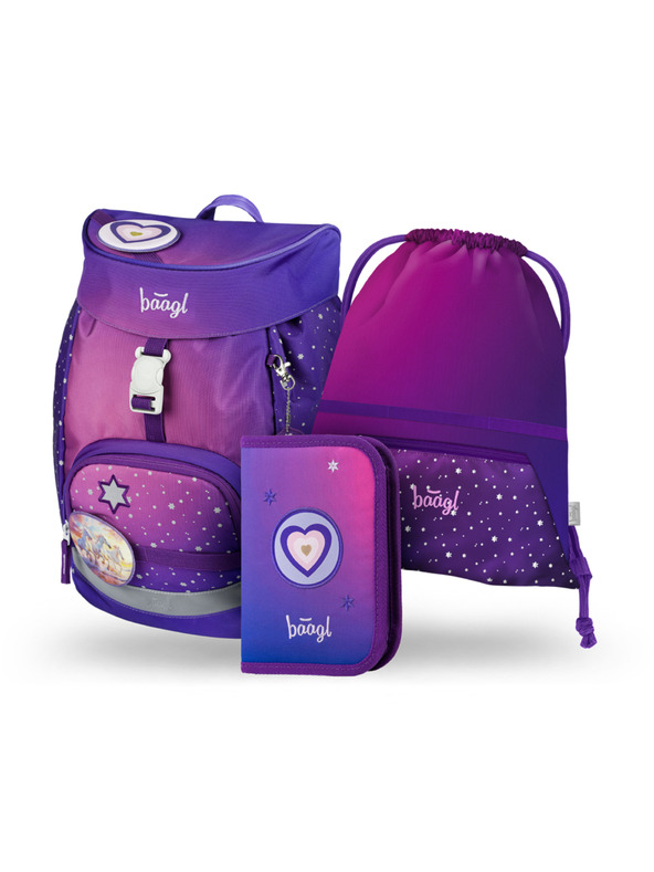 BAAGL  BAAGL SET 3 AIRY Cai inimă: rucsac, penar, sac