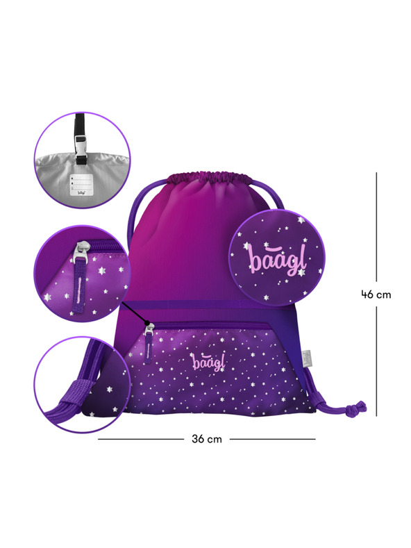 BAAGL  BAAGL SET 3 AIRY Cai inimă: rucsac, penar, sac