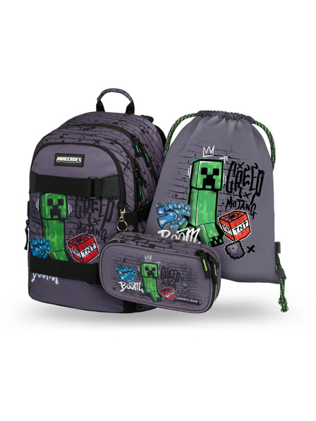 BAAGL  BAAGL SET 3 Skate Minecraft TNT: Rucsac, Etui, Sac