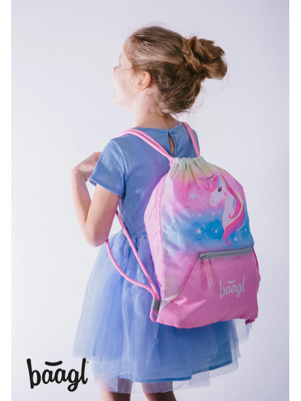 BAAGL  BAAGL SET 3 Zippy plus Unicorn curcubeu: ghiozdan, penar, sac