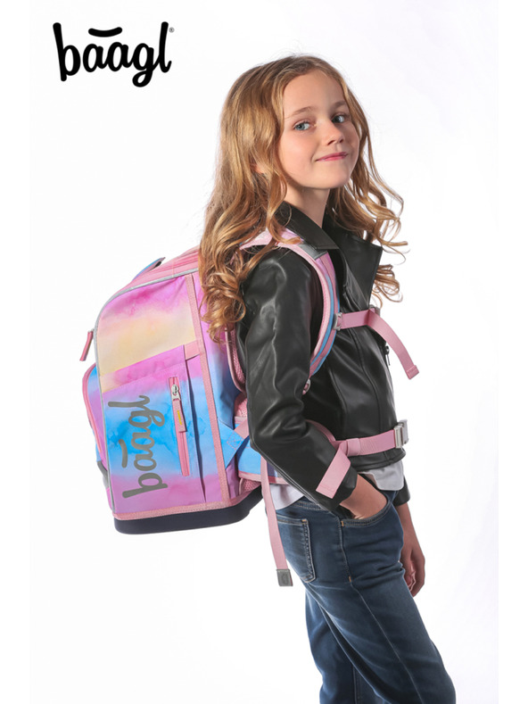 BAAGL  BAAGL SET 3 Zippy plus Unicorn curcubeu: ghiozdan, penar, sac