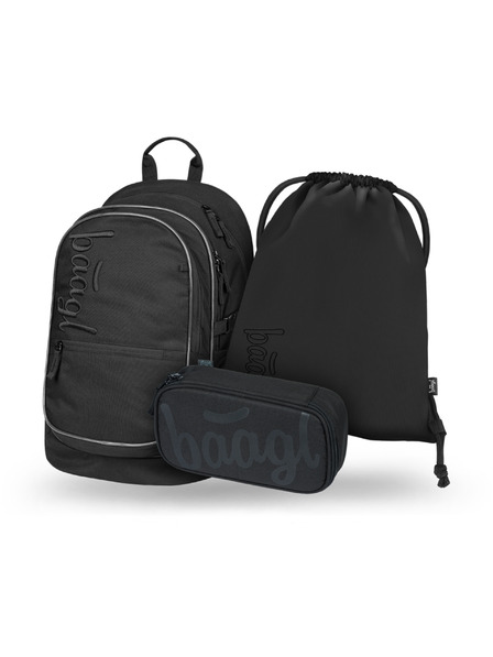 BAAGL  BAAGL SET 3 Core Uni negru: rucsac, penar, sac