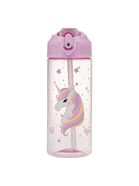 BAAGL  BAAGL Sticlă Tritán cu pai Rainbow Unicorn 500 ml