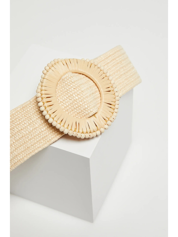 Moodo Curea bej cu cataramă rotundă