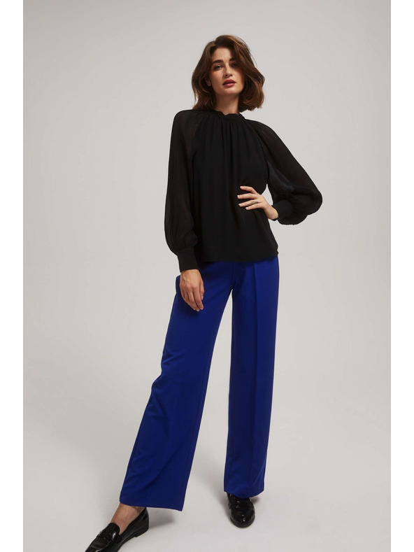 Moodo Bluză neagră cu mâneci transparente