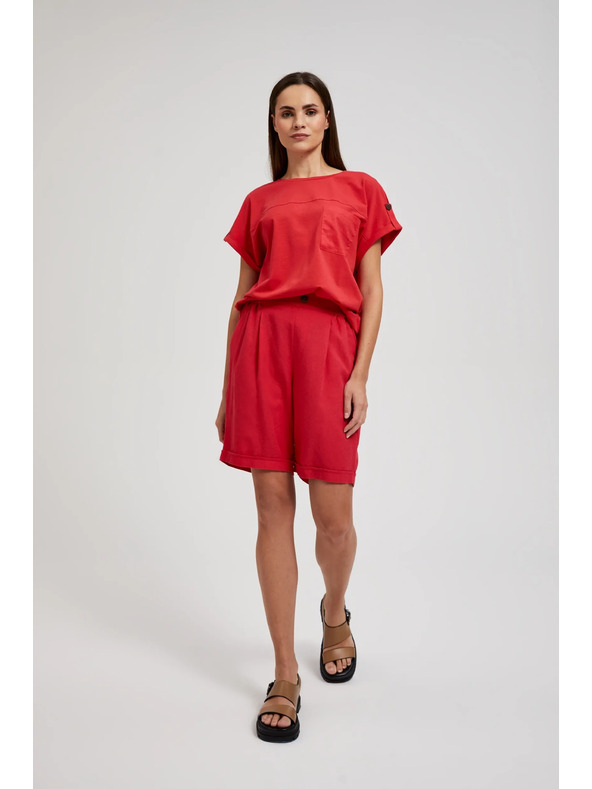 Moodo Pantaloni scurți roșii din in