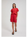 Moodo Pantaloni scurți roșii din in