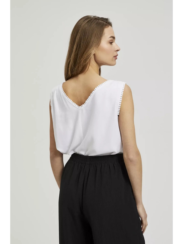 Moodo Maiou albă cu tiv decorativ