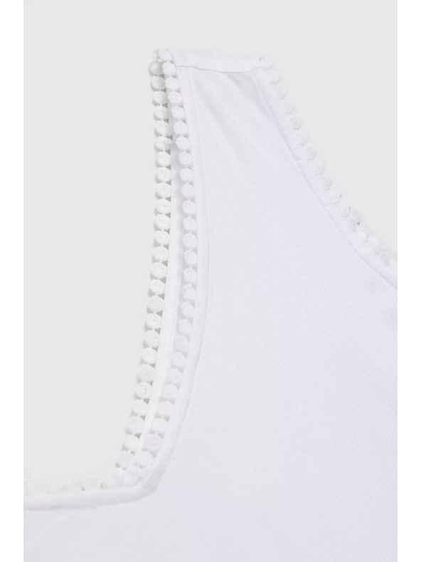 Moodo Maiou albă cu tiv decorativ