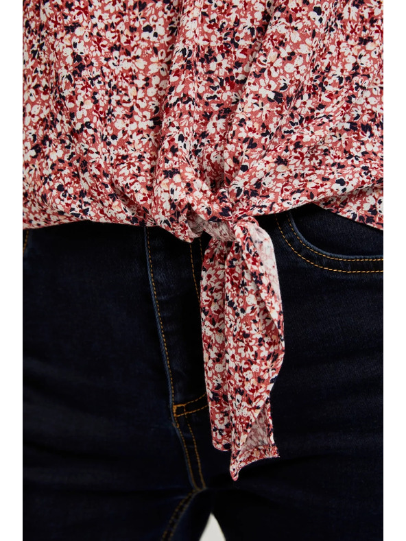 Moodo Bluză roz cu șnur