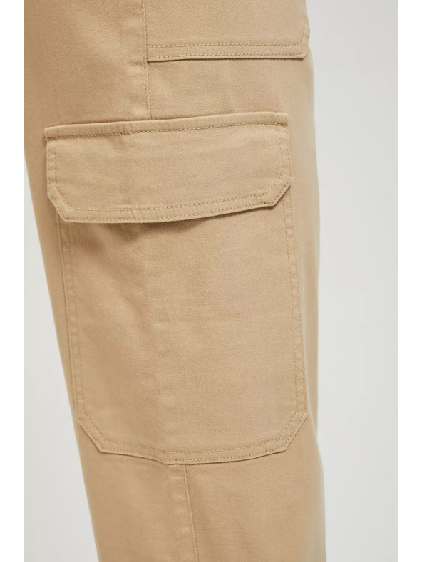 Moodo Pantaloni bej cu buzunare