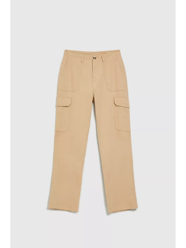 Moodo Pantaloni bej cu buzunare