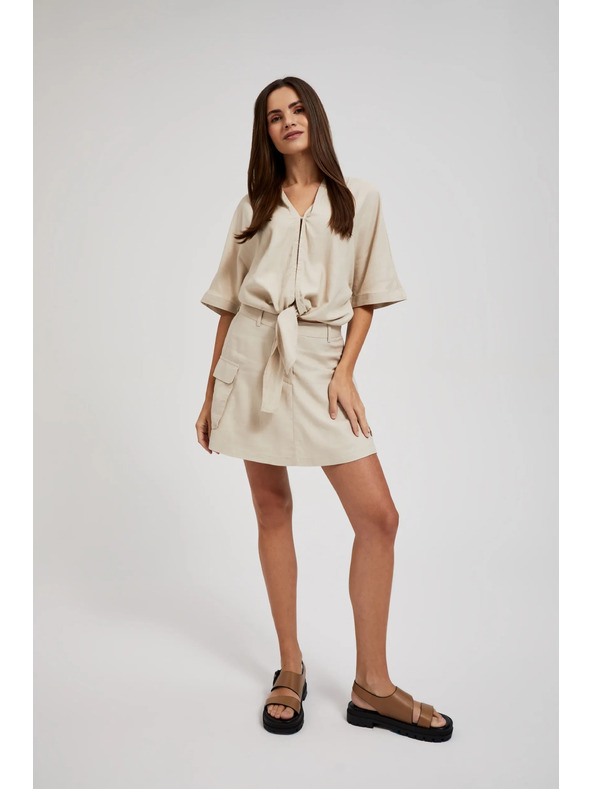 Moodo Pantaloni scurți cremă cu buzunare