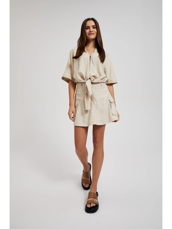 Moodo Pantaloni scurți cremă cu buzunare