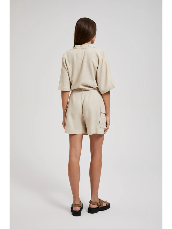 Moodo Pantaloni scurți cremă cu buzunare