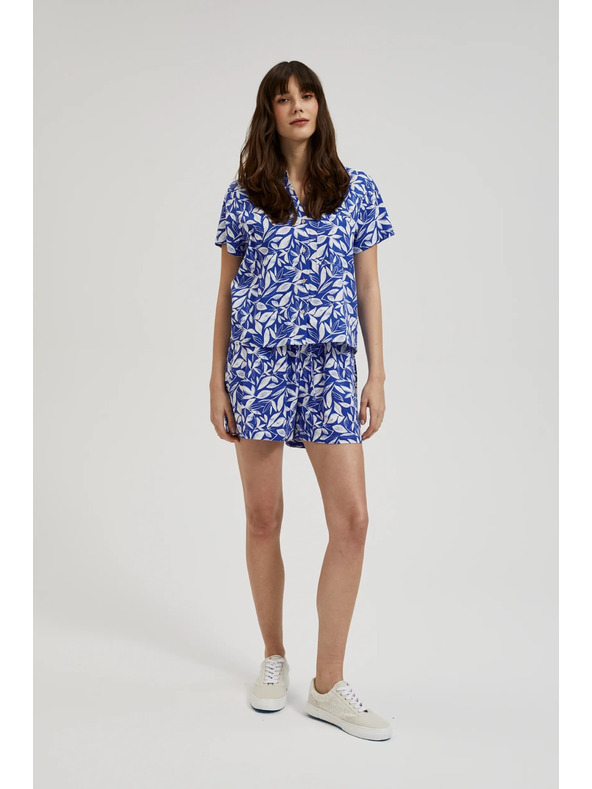 Moodo Pantaloni scurți Moodo albastru și alb