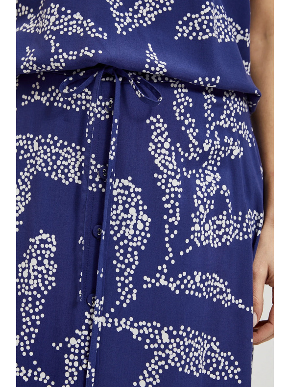 Moodo Fustă lejeră albastră cu imprimeu