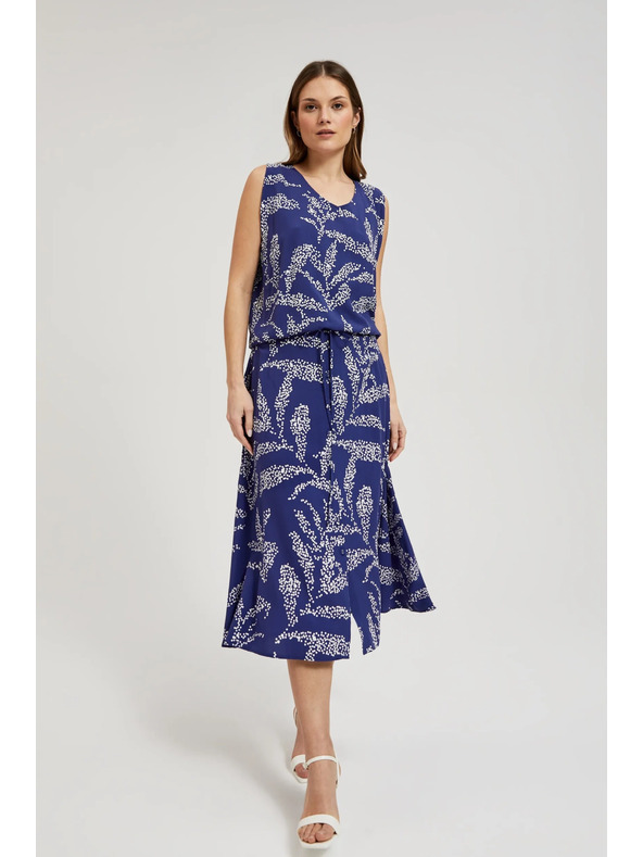 Moodo Fustă lejeră albastră cu imprimeu