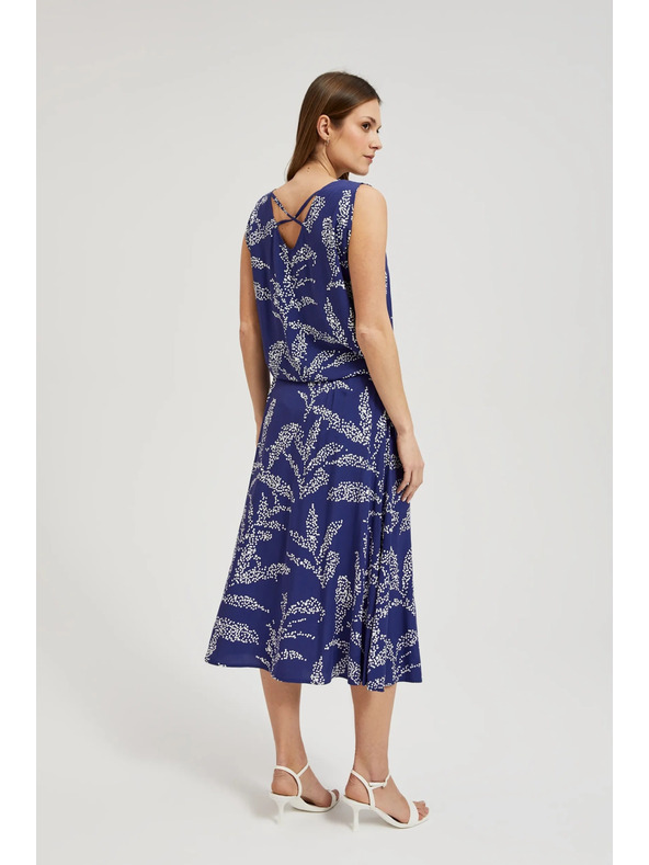 Moodo Fustă lejeră albastră cu imprimeu