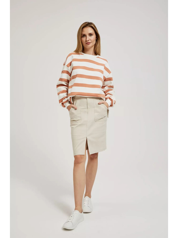 Moodo Fustă bej cu despicătură