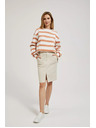 Moodo Fustă bej cu despicătură