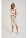 Moodo Fustă bej cu despicătură