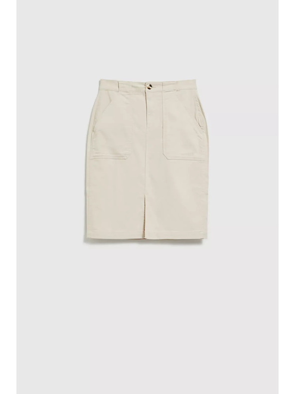 Moodo Fustă bej cu despicătură