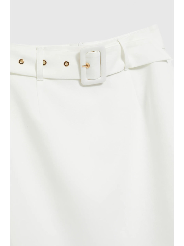 Moodo Fustă albă tubulară cu curea