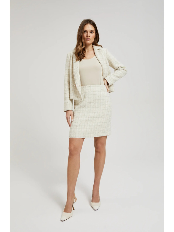 Moodo Fustă tubulară în carouri cremă