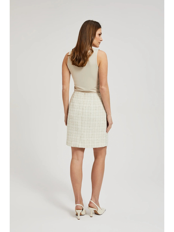 Moodo Fustă tubulară în carouri cremă