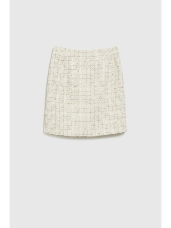 Moodo Fustă tubulară în carouri cremă