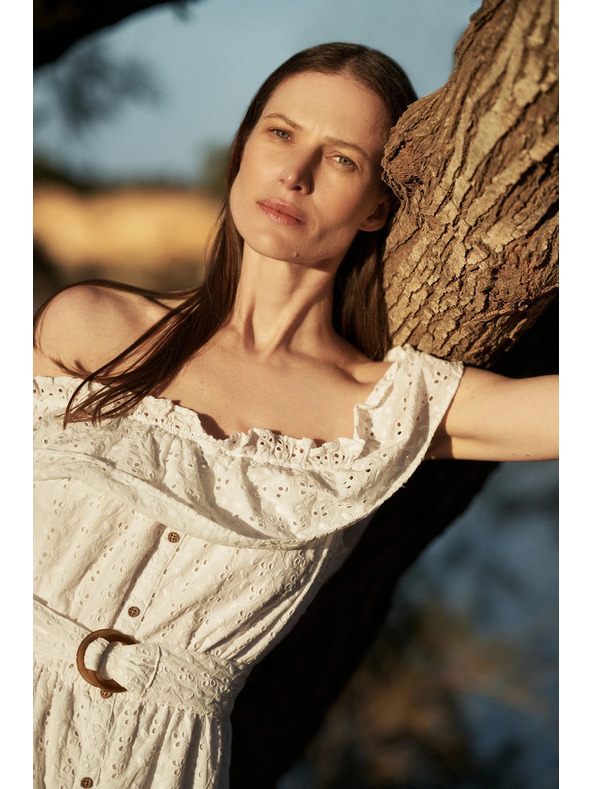 Moodo Rochie lungă cu umeri căzuți