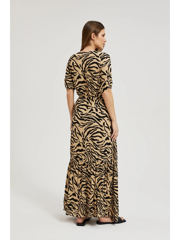 Moodo Rochie bej cu imprimeu