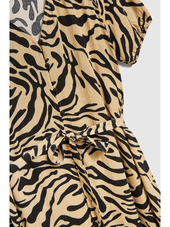 Moodo Rochie bej cu imprimeu