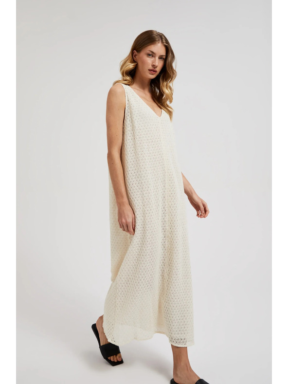 Moodo Rochie din bumbac cremă